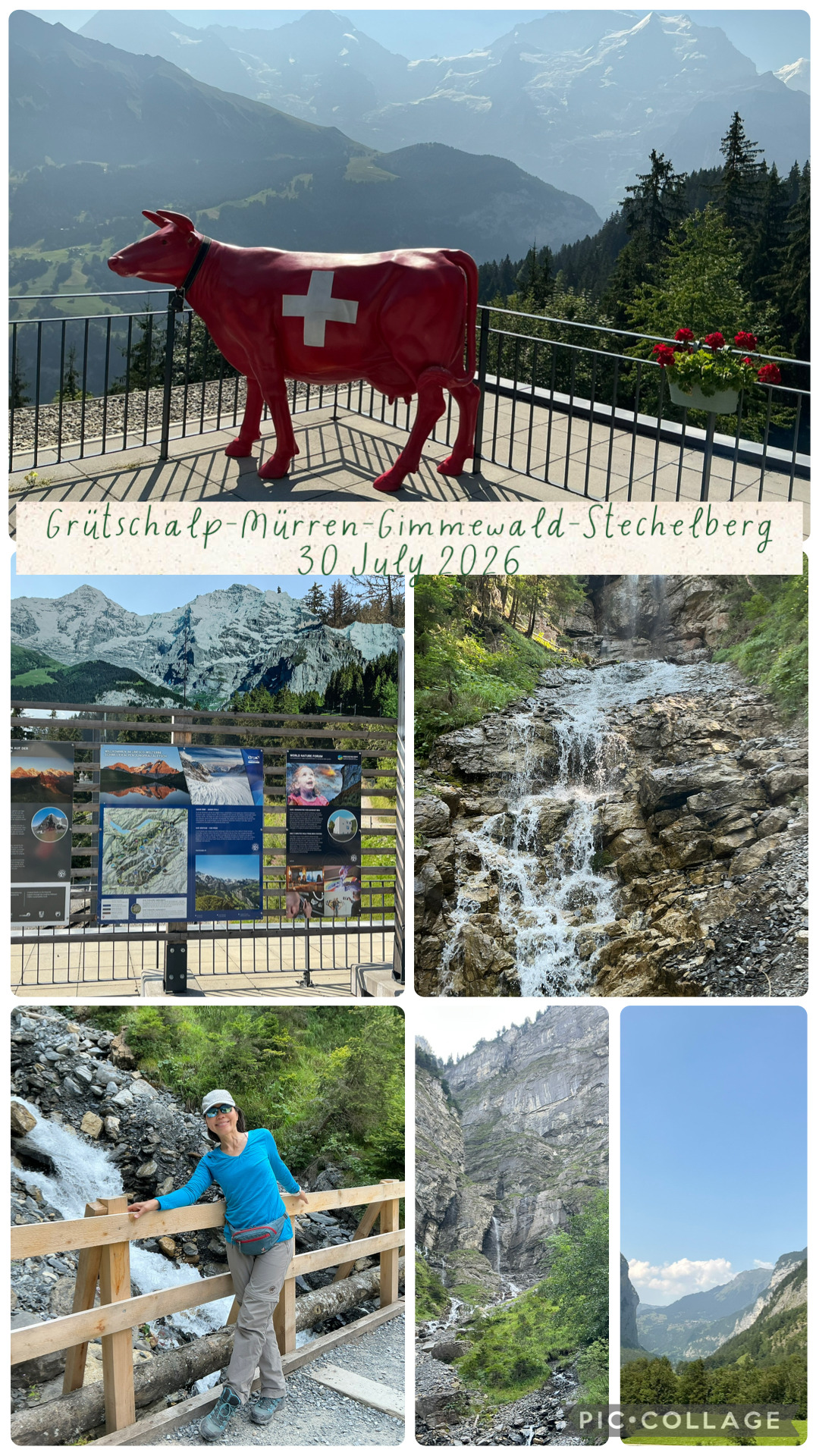 Grütschalp Mürren Gimmelwald Stechelberg hike collage